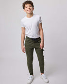 Real Essentials 3 Pack Boys' Cotton Cargo Fleece Joggers Sweatpants Pockets Athletic Kids - Set 6