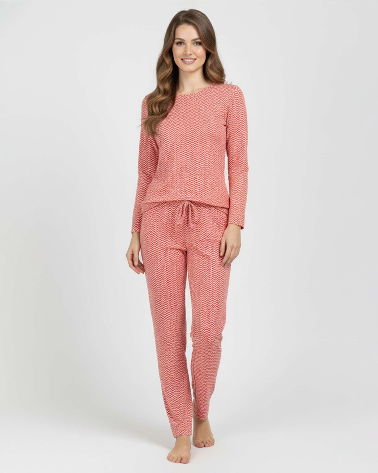 2 Pack: Women’s Pajama Set Super-Soft Long Sleeve Top With Pants