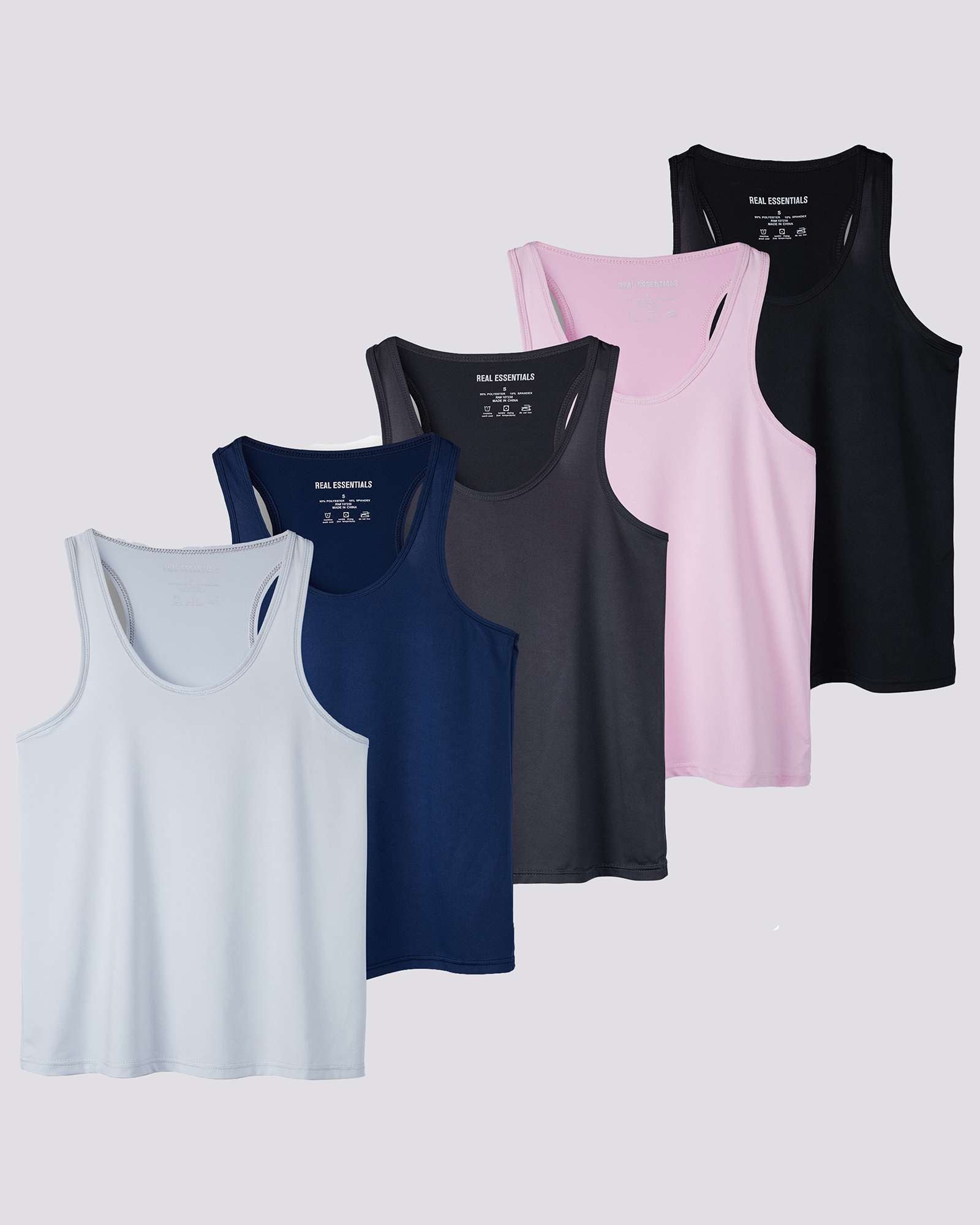 5 Pack: Womens Dry-Fit Racerback Tank Top