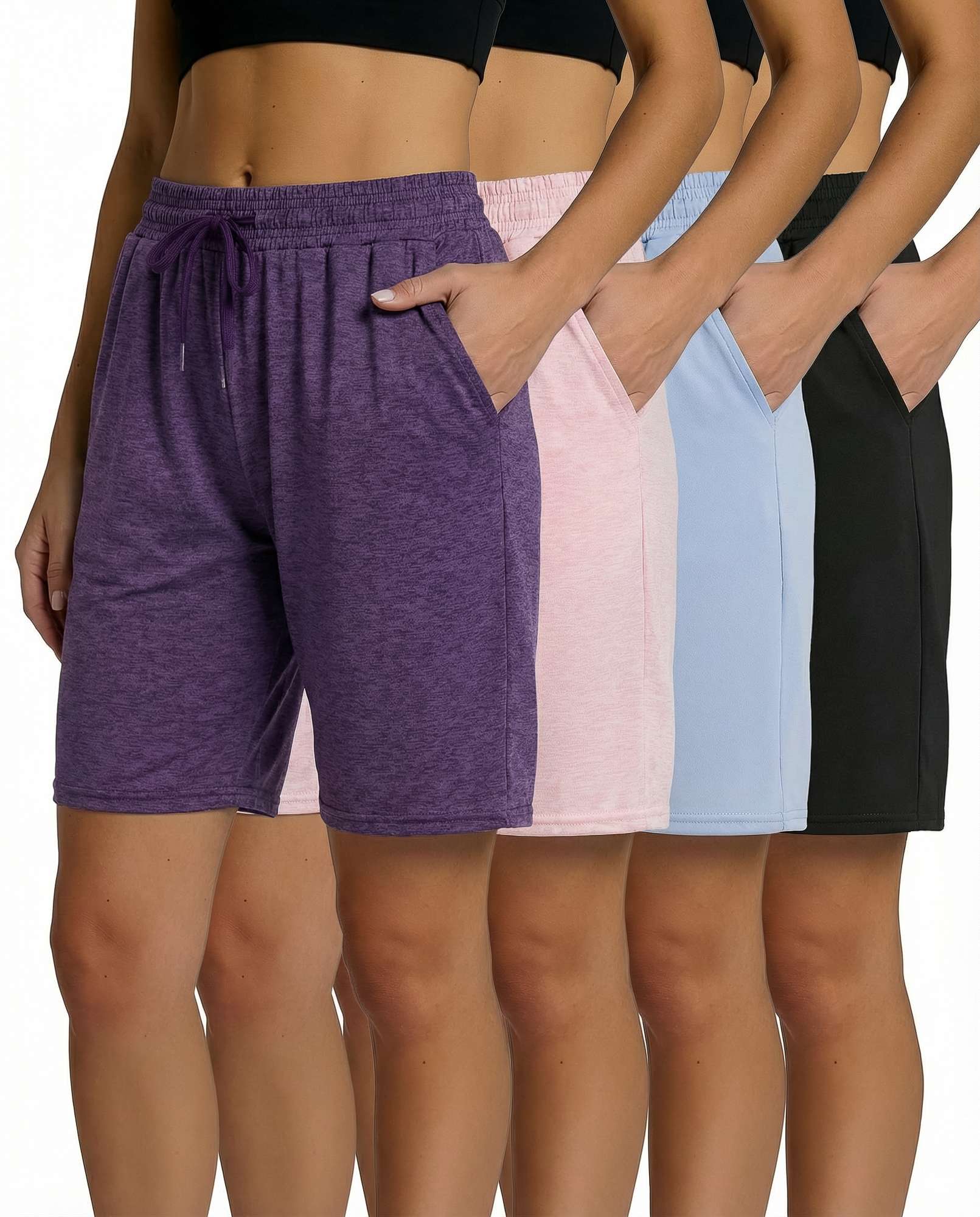 4 Pack: Womens Dry-Fit 7" Bermuda Shorts