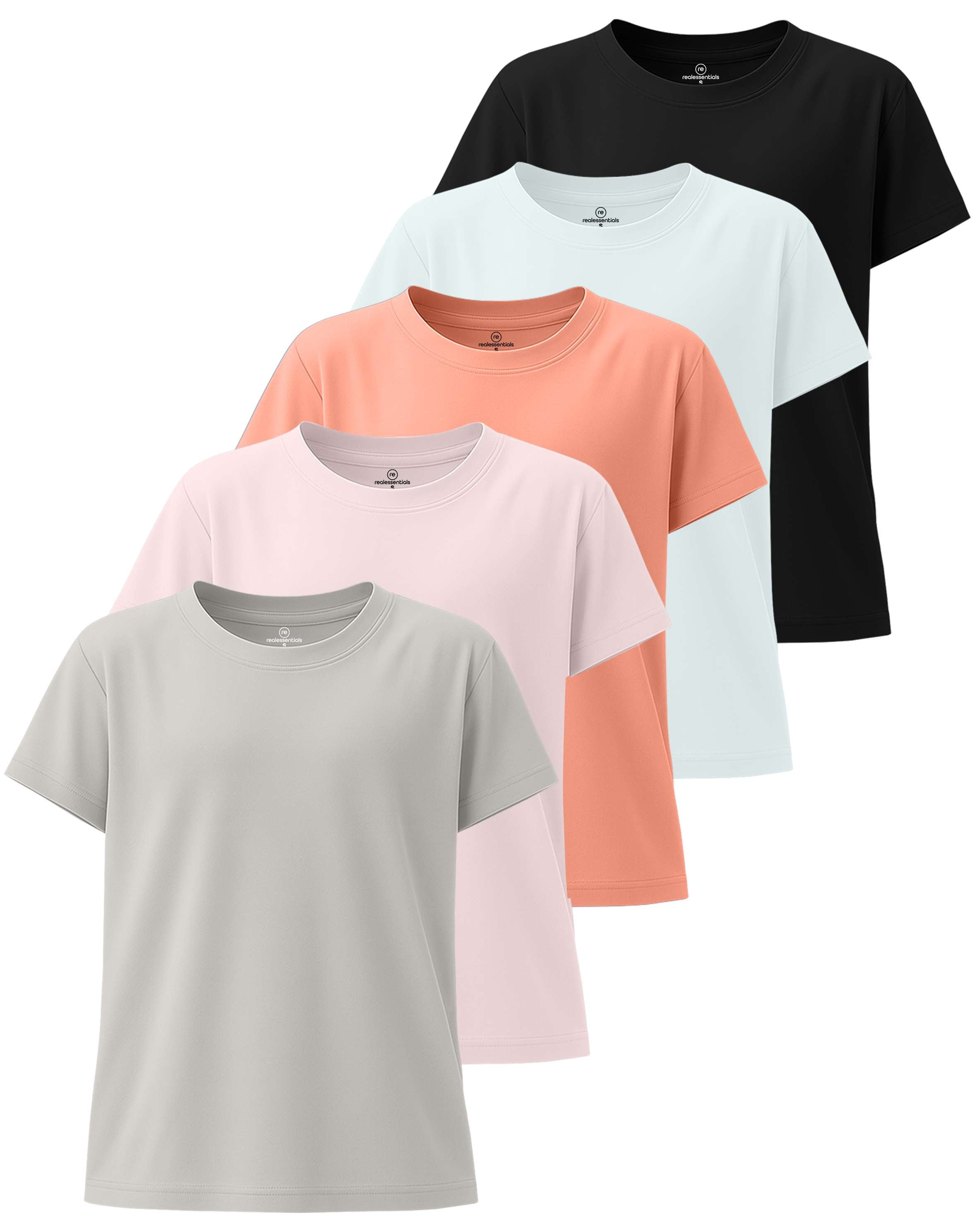 4 Pack: Girls Short Sleeve Dry-Fit Crew Neck Active T-Shirt