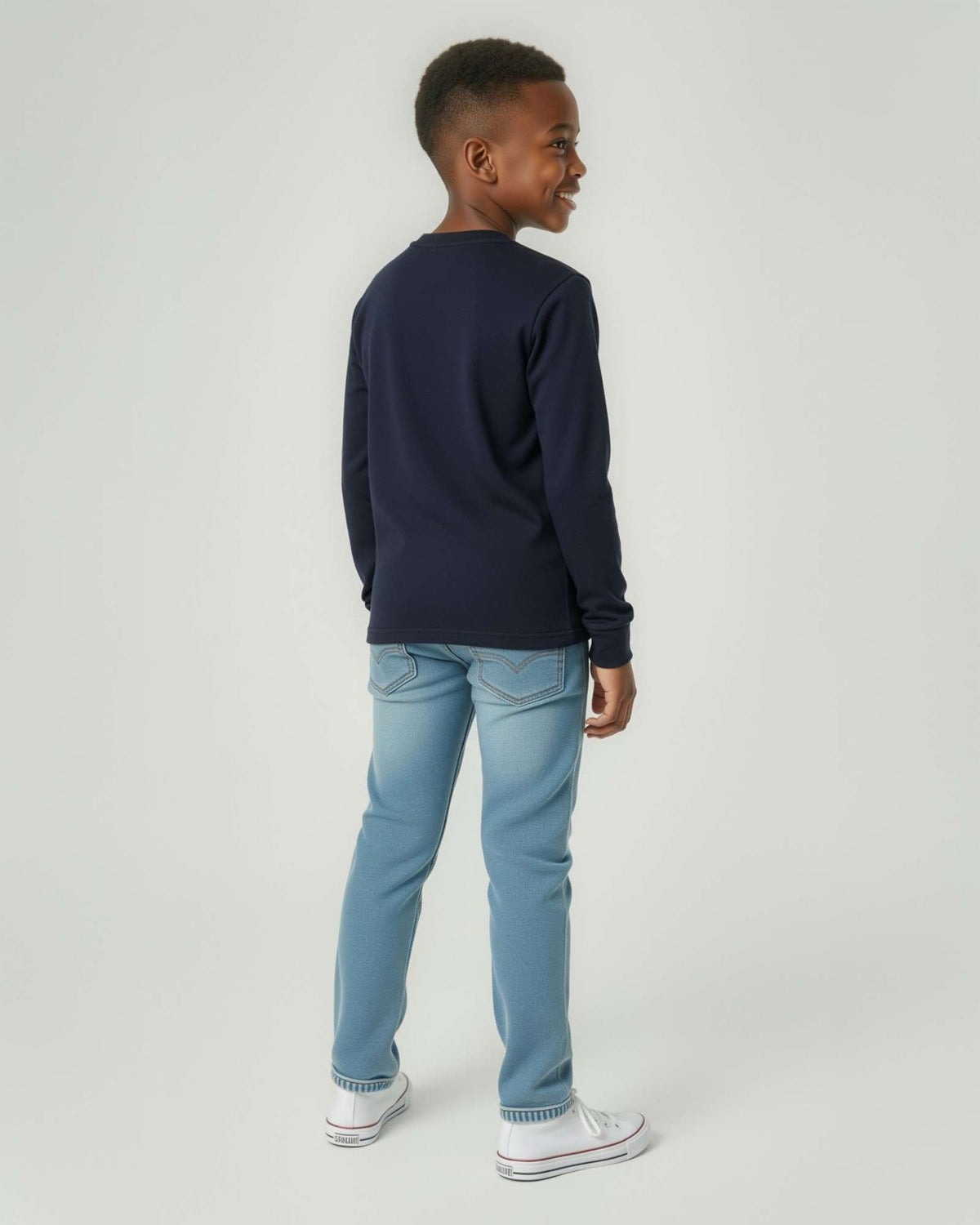 Real Essentials 5 Pack Boys' Cotton Long Sleeve Jersey T Shirts Kids School Youth Tees - Set 8