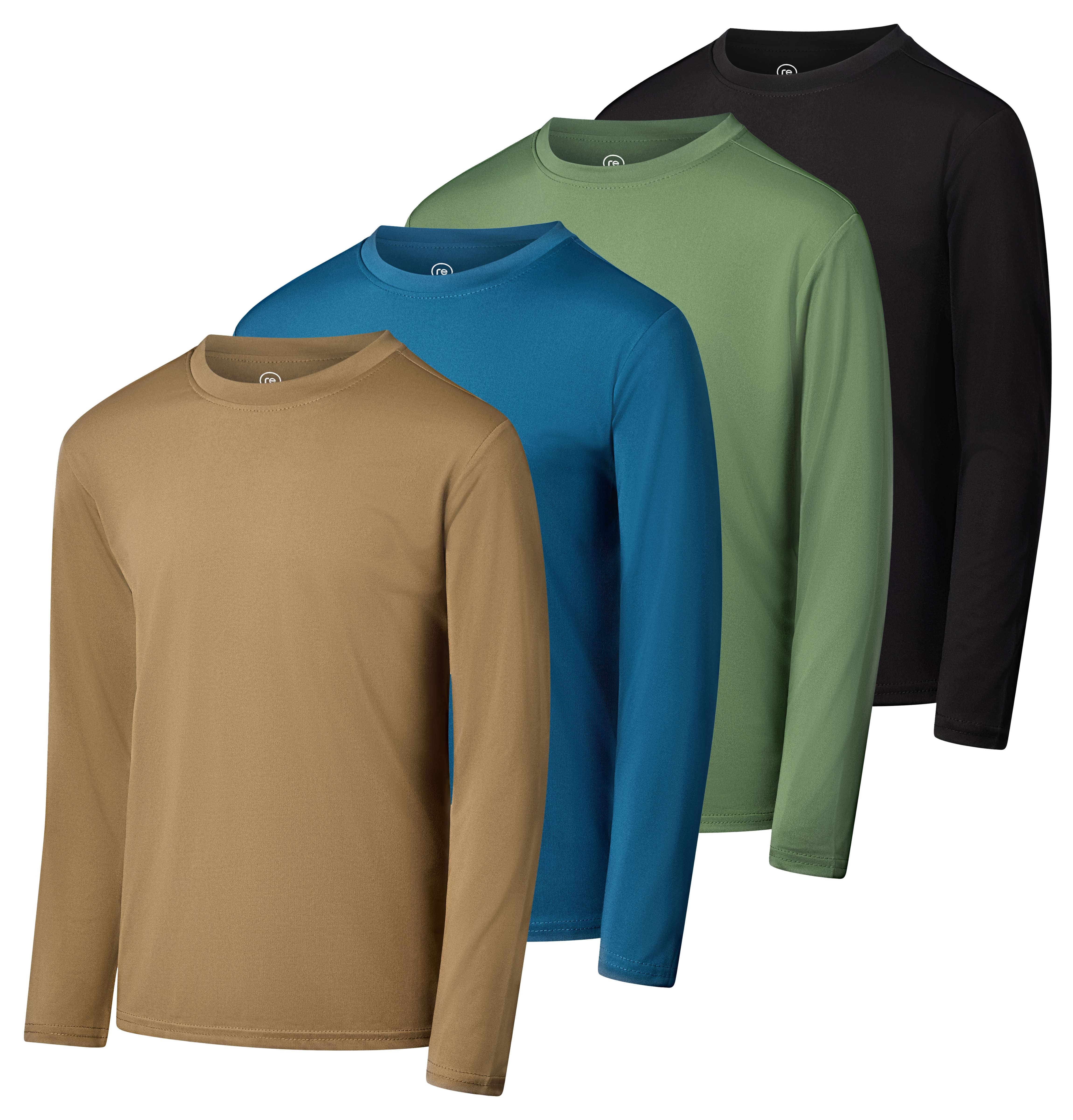 4 Pack: Boys Dry-Fit Active Long-Sleeve T-Shirt