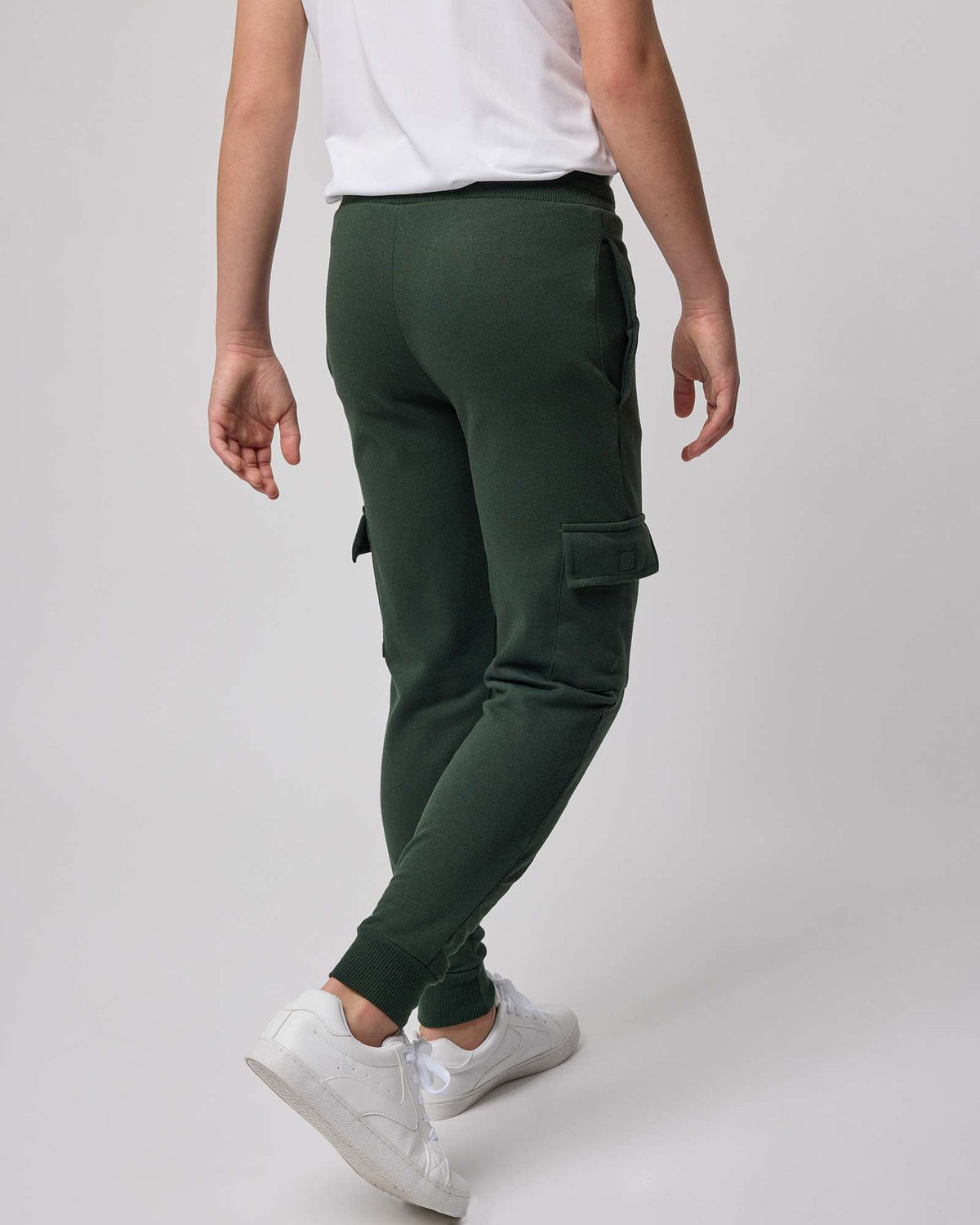 Real Essentials 3 Pack Boys' Cotton Cargo Fleece Joggers Sweatpants Pockets Athletic Kids - Set 2